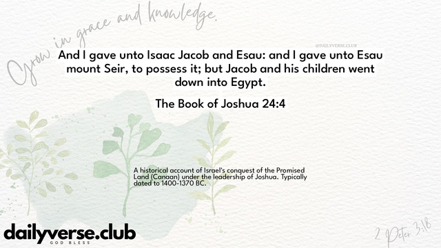 Bible Verse Wallpaper 24:4 from The Book of Joshua