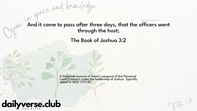 Bible Verse Wallpaper 3:2 from The Book of Joshua