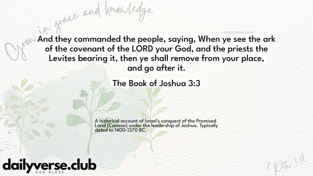 Bible Verse Wallpaper 3:3 from The Book of Joshua