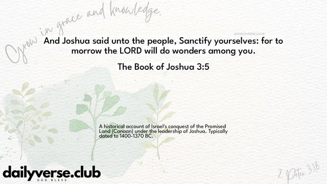 Bible Verse Wallpaper 3:5 from The Book of Joshua