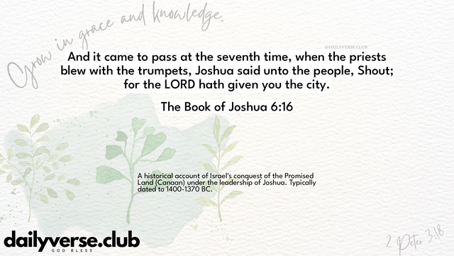 Bible Verse Wallpaper 6:16 from The Book of Joshua
