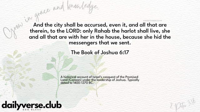Bible Verse Wallpaper 6:17 from The Book of Joshua
