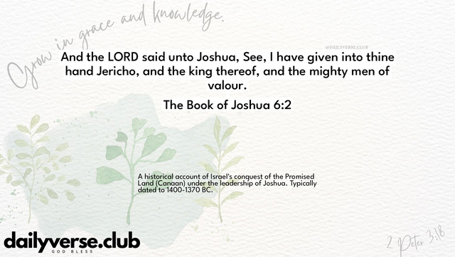 Bible Verse Wallpaper 6:2 from The Book of Joshua