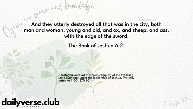 Bible Verse Wallpaper 6:21 from The Book of Joshua
