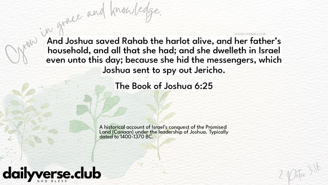 Bible Verse Wallpaper 6:25 from The Book of Joshua