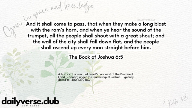 Bible Verse Wallpaper 6:5 from The Book of Joshua