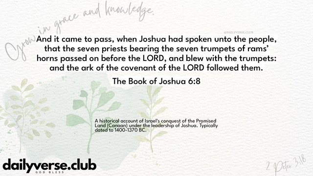 Bible Verse Wallpaper 6:8 from The Book of Joshua