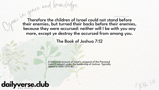 Bible Verse Wallpaper 7:12 from The Book of Joshua
