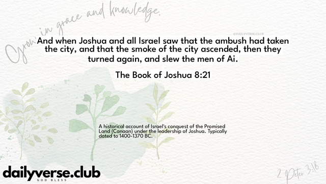 Bible Verse Wallpaper 8:21 from The Book of Joshua
