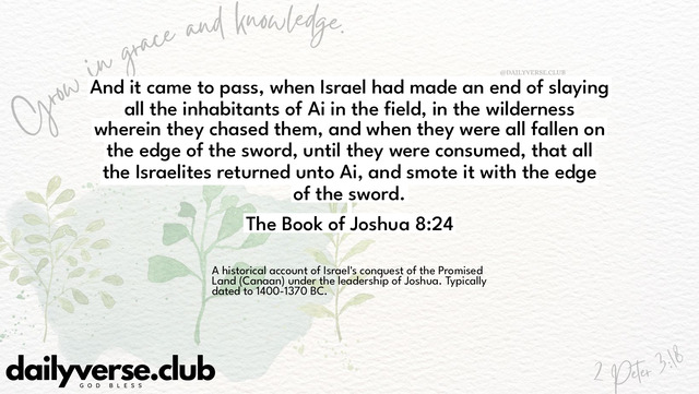 Bible Verse Wallpaper 8:24 from The Book of Joshua