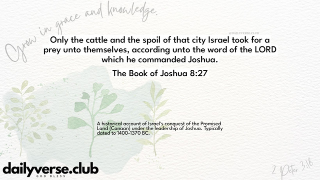 Bible Verse Wallpaper 8:27 from The Book of Joshua