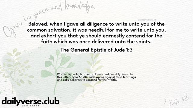 Bible Verse Wallpaper 1:3 from The General Epistle of Jude