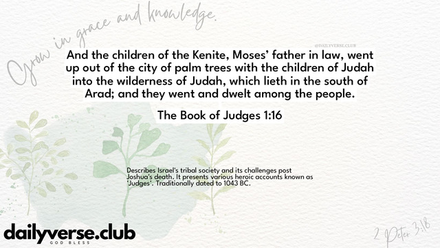 Bible Verse Wallpaper 1:16 from The Book of Judges