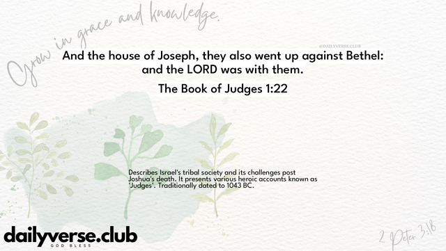 Bible Verse Wallpaper 1:22 from The Book of Judges