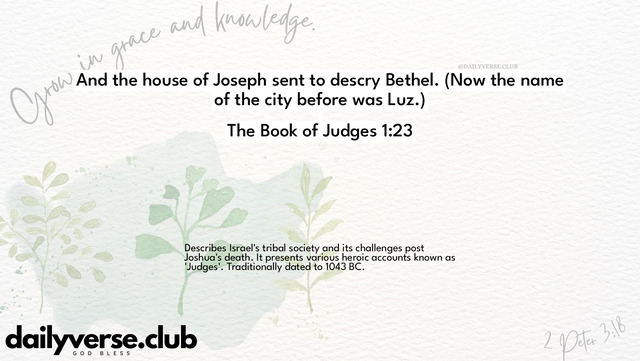 Bible Verse Wallpaper 1:23 from The Book of Judges