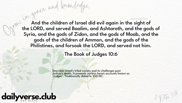 Bible Verse Wallpaper 10:6 from The Book of Judges