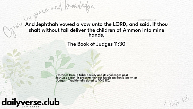 Bible Verse Wallpaper 11:30 from The Book of Judges
