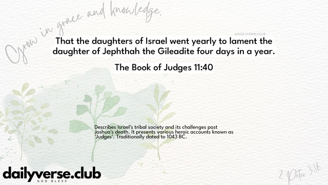Bible Verse Wallpaper 11:40 from The Book of Judges
