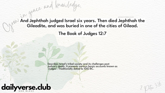 Bible Verse Wallpaper 12:7 from The Book of Judges