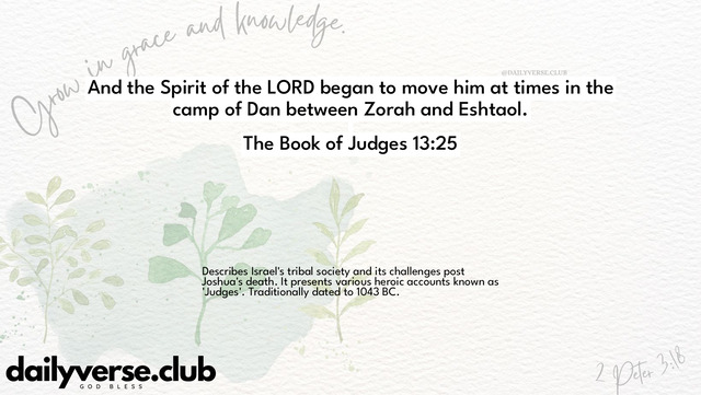 Bible Verse Wallpaper 13:25 from The Book of Judges