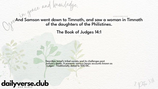 Bible Verse Wallpaper 14:1 from The Book of Judges