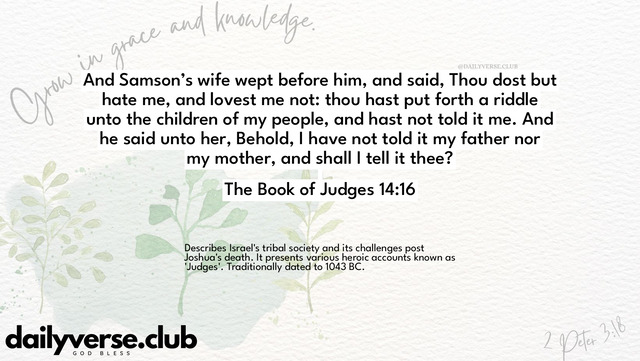 Bible Verse Wallpaper 14:16 from The Book of Judges