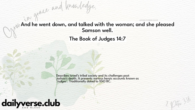 Bible Verse Wallpaper 14:7 from The Book of Judges