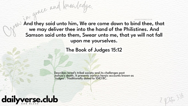 Bible Verse Wallpaper 15:12 from The Book of Judges