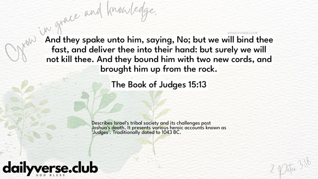 Bible Verse Wallpaper 15:13 from The Book of Judges
