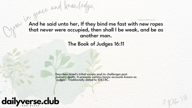 Bible Verse Wallpaper 16:11 from The Book of Judges