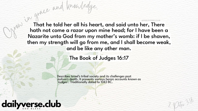Bible Verse Wallpaper 16:17 from The Book of Judges