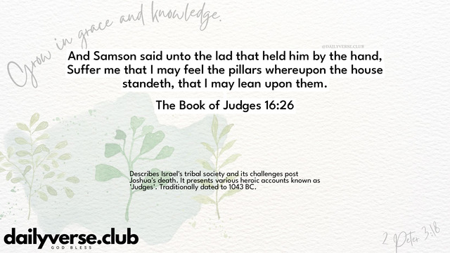 Bible Verse Wallpaper 16:26 from The Book of Judges