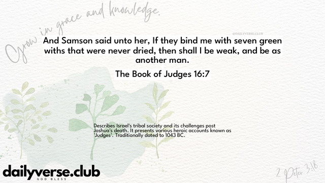Bible Verse Wallpaper 16:7 from The Book of Judges