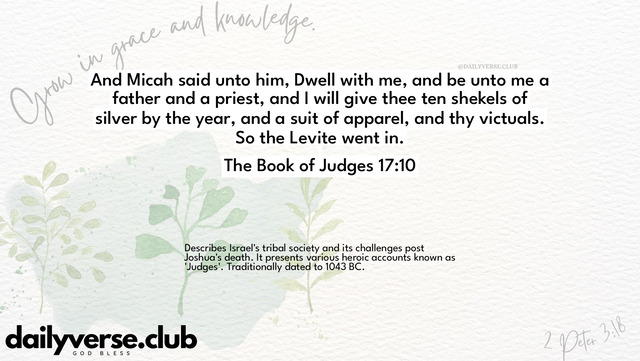 Bible Verse Wallpaper 17:10 from The Book of Judges