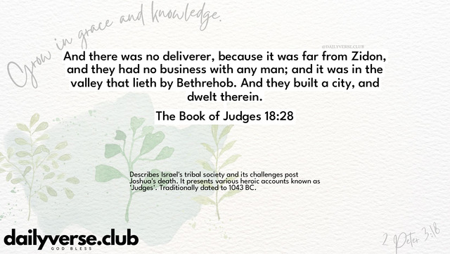 Bible Verse Wallpaper 18:28 from The Book of Judges