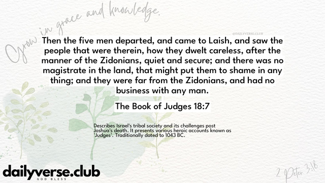 Bible Verse Wallpaper 18:7 from The Book of Judges