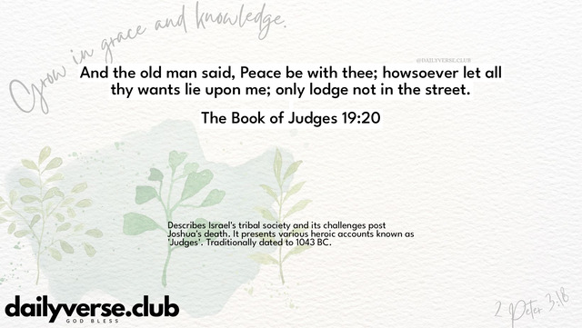Bible Verse Wallpaper 19:20 from The Book of Judges