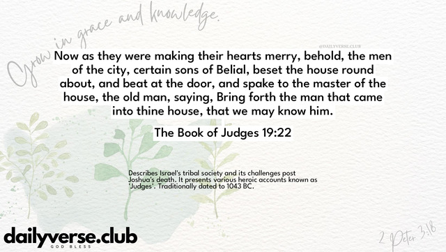 Bible Verse Wallpaper 19:22 from The Book of Judges