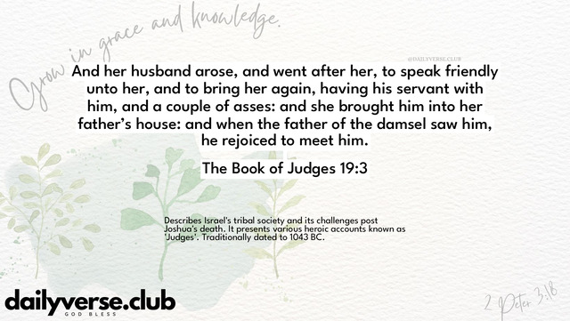 Bible Verse Wallpaper 19:3 from The Book of Judges