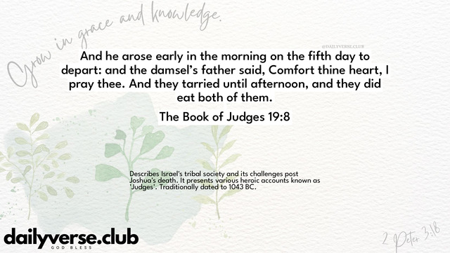 Bible Verse Wallpaper 19:8 from The Book of Judges