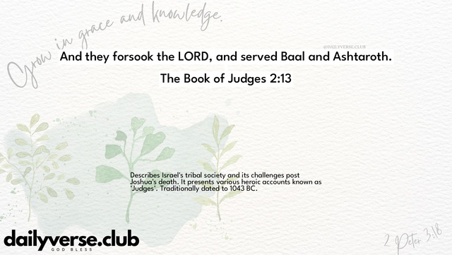Bible Verse Wallpaper 2:13 from The Book of Judges