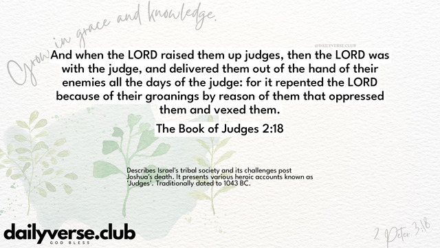Bible Verse Wallpaper 2:18 from The Book of Judges