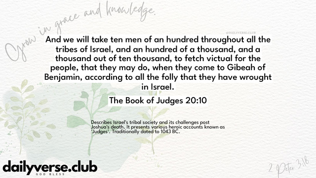 Bible Verse Wallpaper 20:10 from The Book of Judges