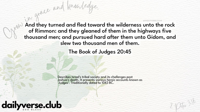 Bible Verse Wallpaper 20:45 from The Book of Judges