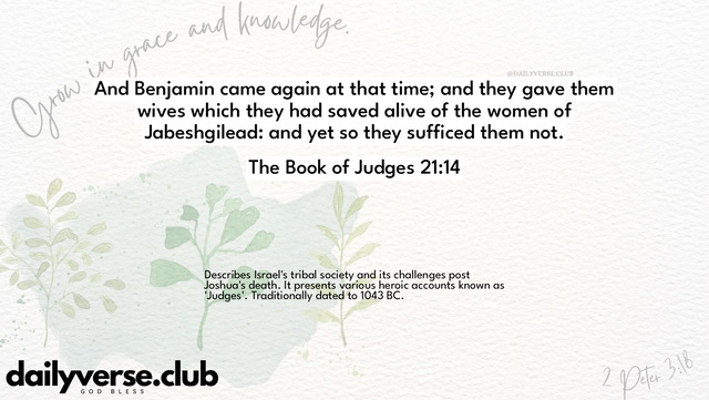 Bible Verse Wallpaper 21:14 from The Book of Judges