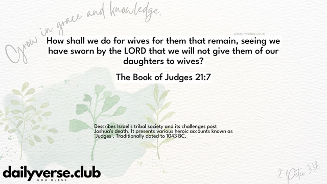 Bible Verse Wallpaper 21:7 from The Book of Judges
