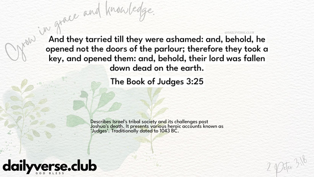 Bible Verse Wallpaper 3:25 from The Book of Judges