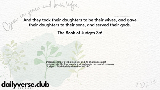 Bible Verse Wallpaper 3:6 from The Book of Judges