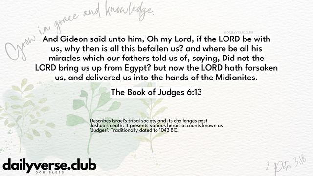 Bible Verse Wallpaper 6:13 from The Book of Judges