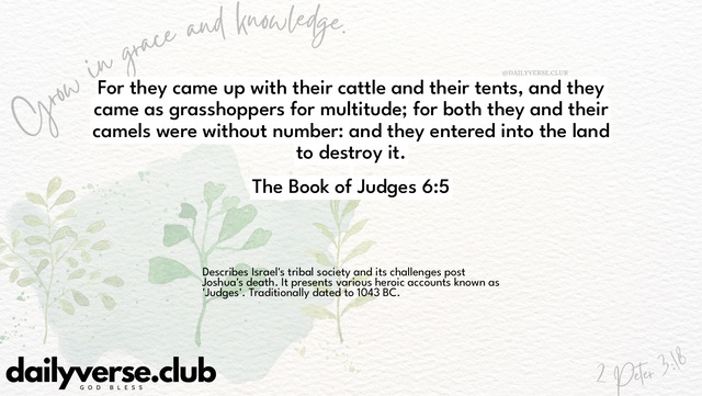 Bible Verse Wallpaper 6:5 from The Book of Judges